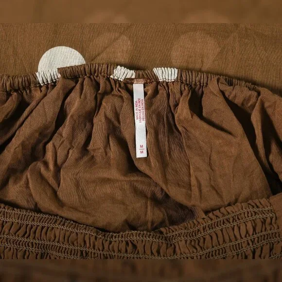 Free People Ultraviolet Dress Oak M 8 Women's Smocked Polka Dot Maxi NEW 44592 - Picture 5 of 6